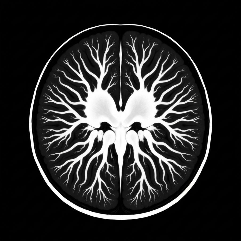МРТ-снимок головного мозга с визуализацией нейронных связей